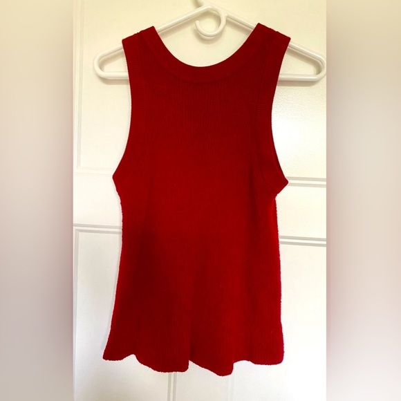 ANTHROPOLOGIE Burgundy sleeveless sweater with decorative buttons up the back. - Picture 2 of 5